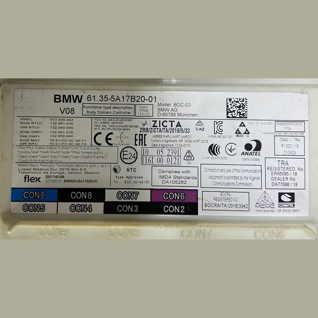 OEM BMW 3 SERIES G05 B47 BCM BODY CONTROL MODULE ECU 5A17B20 V08 ANATEL
