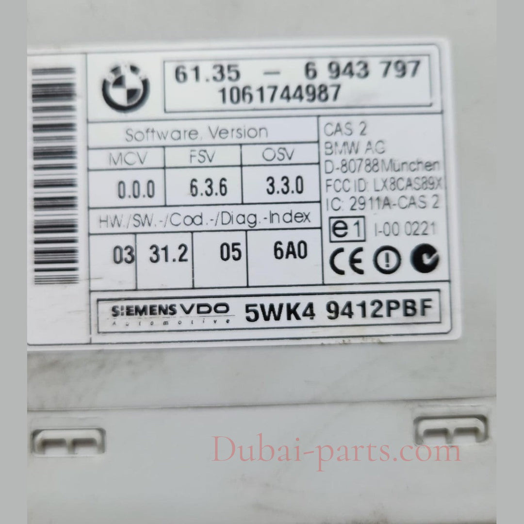 2006 BMW 5 Series CAS2 Control Module 6943797 E60 E61 
