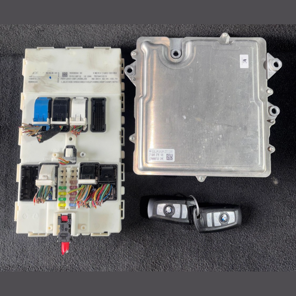 BMW HYBRID F10 F30 N55 ENGINE CONTROL UNIT  ECU KIT DME WITH KEY - 7649279