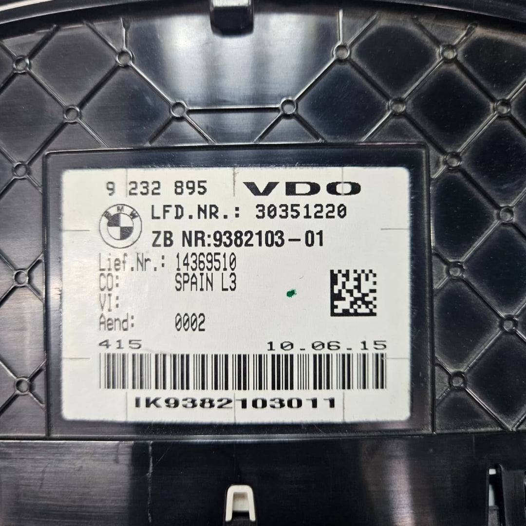 2014-2016 BMW 3 Series F30 428i Instrument Cluster 9382103