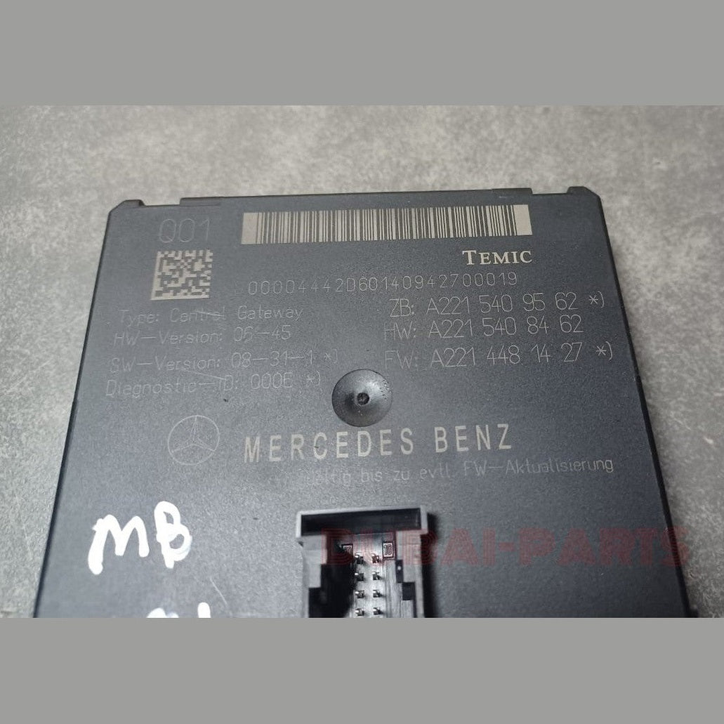07-13 Mercedes-Benz W221 S550 S63 Central Gateway Control Module A221 5409562 OEM