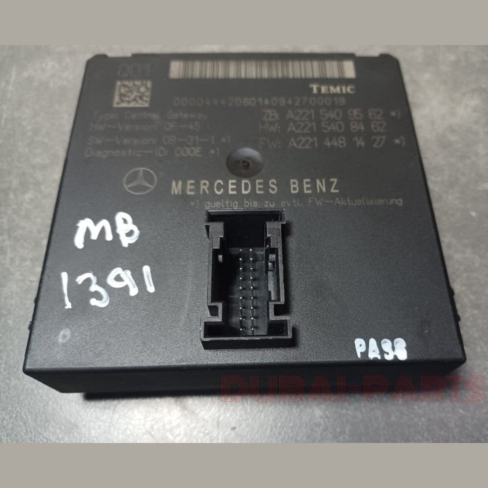 07-13 Mercedes-Benz W221 S550 S63 Central Gateway Control Module A221 5409562 OEM