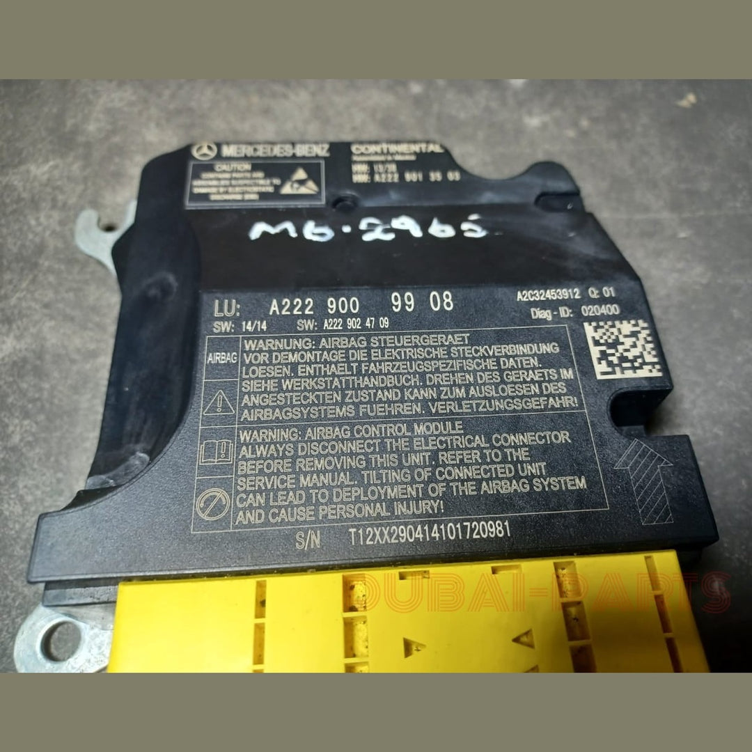 Mercedes-Benz S-Class W222 Air SRS bag Control Module A222 9009908 OEM
