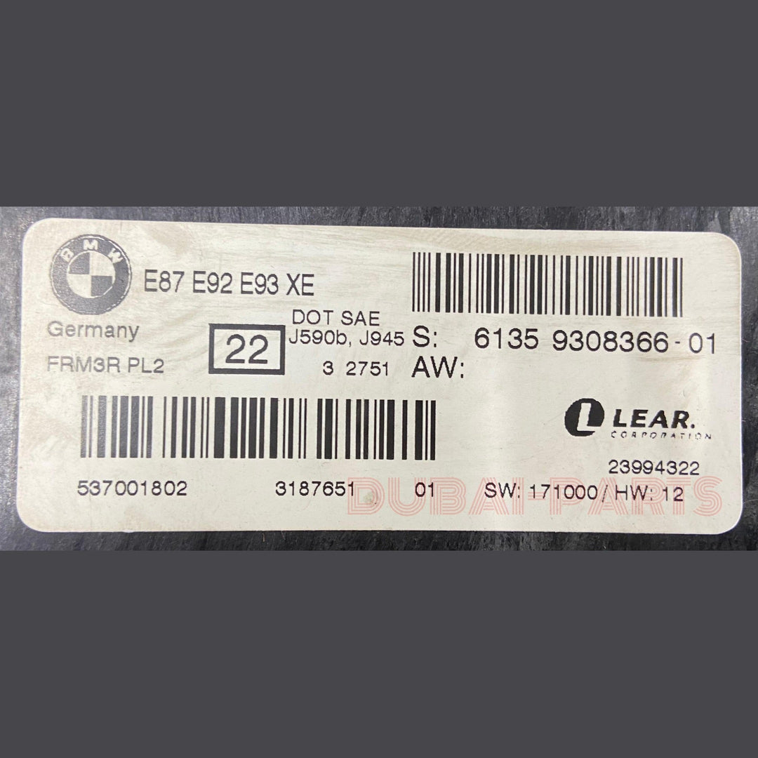 OEM 2009-2015 BMW X1 E84 E82 E90 E92 M3 335 328 Footwell Light Control Module 9308366 USED ITEM