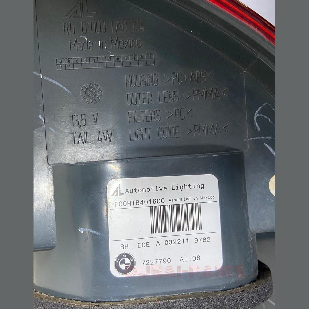 OEM BMW X5 E70 Xdrive30d M Sport 2012 Rear Tail Light Right Side 7227790 USED ITEM