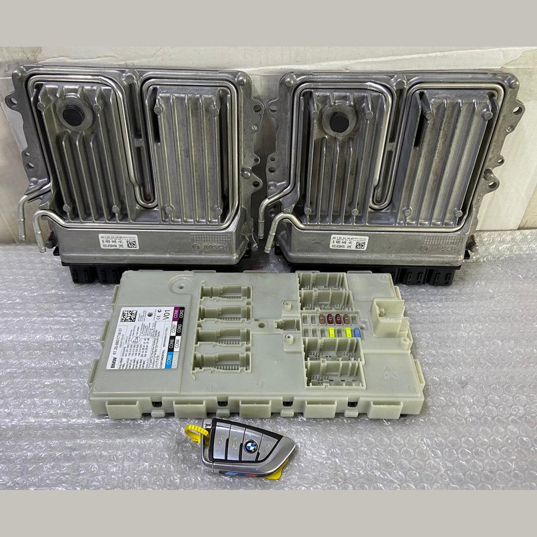 OEM BMW N74 G12 ENGINE CONTROL UNIT DOUBLE ECU SET DME 8489448 BOSCH