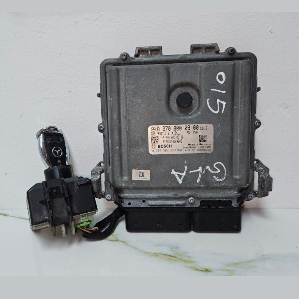 Mercedes W246 ECU Engine Control Module Ignition Key Switch Set A270 9000900 OEM