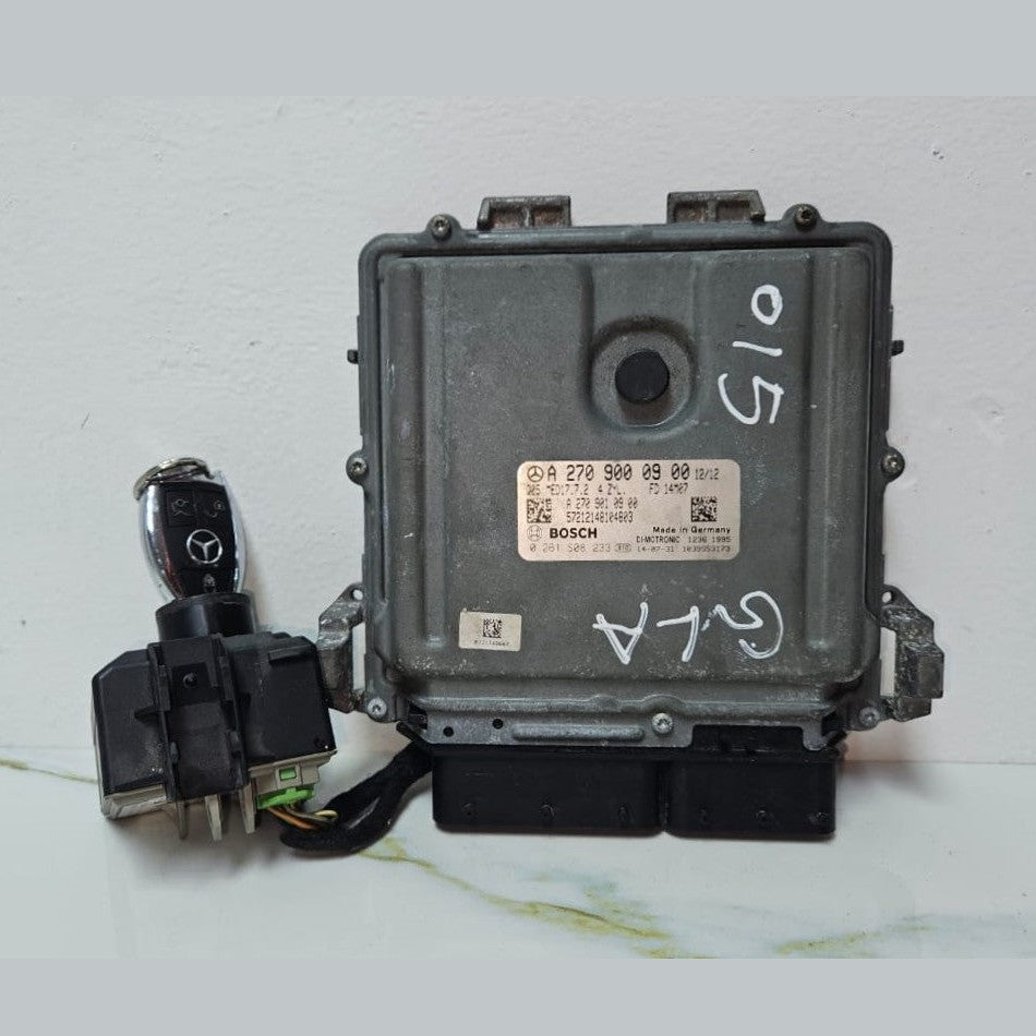 Mercedes W246 ECU Engine Control Module Ignition Key Switch Set A270 9000900 OEM