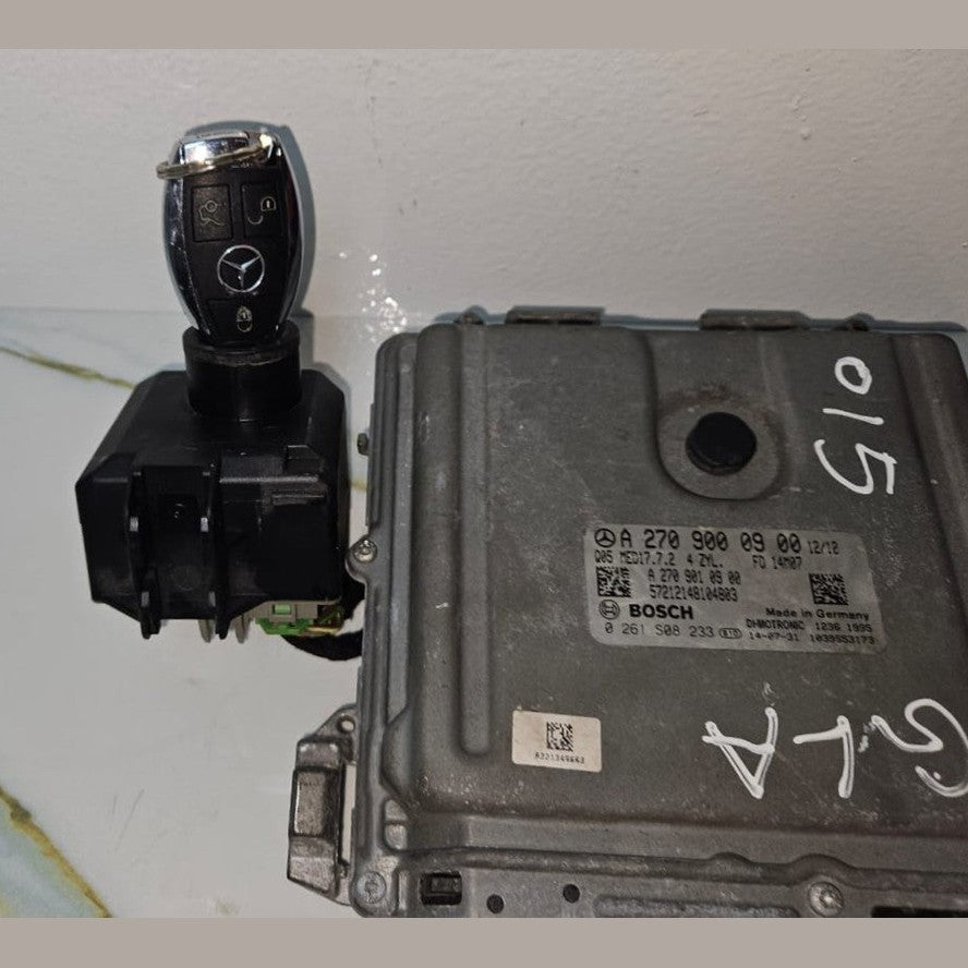 Mercedes W246 ECU Engine Control Module Ignition Key Switch Set A270 9000900 OEM