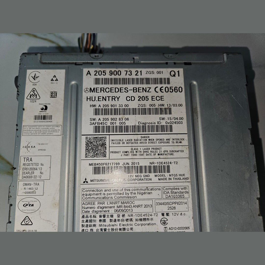 14-18 Mercedes W205 C300 Radio Audio Head Unit CD DVD Changer A205 9007321 OEM