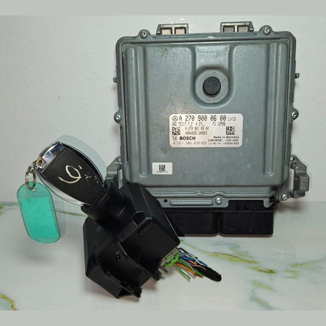 Mercedes CLA ECU Engine Control Module Ignition Key Switch Set A270 9000600 OEM