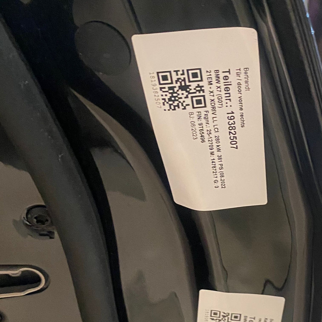 BMW X7 G07 LCI X7 xDrive 40i US B58N 2023 VORDERE RECHTE TÜR PTWK 475 KM20 GEBRAUCHT
