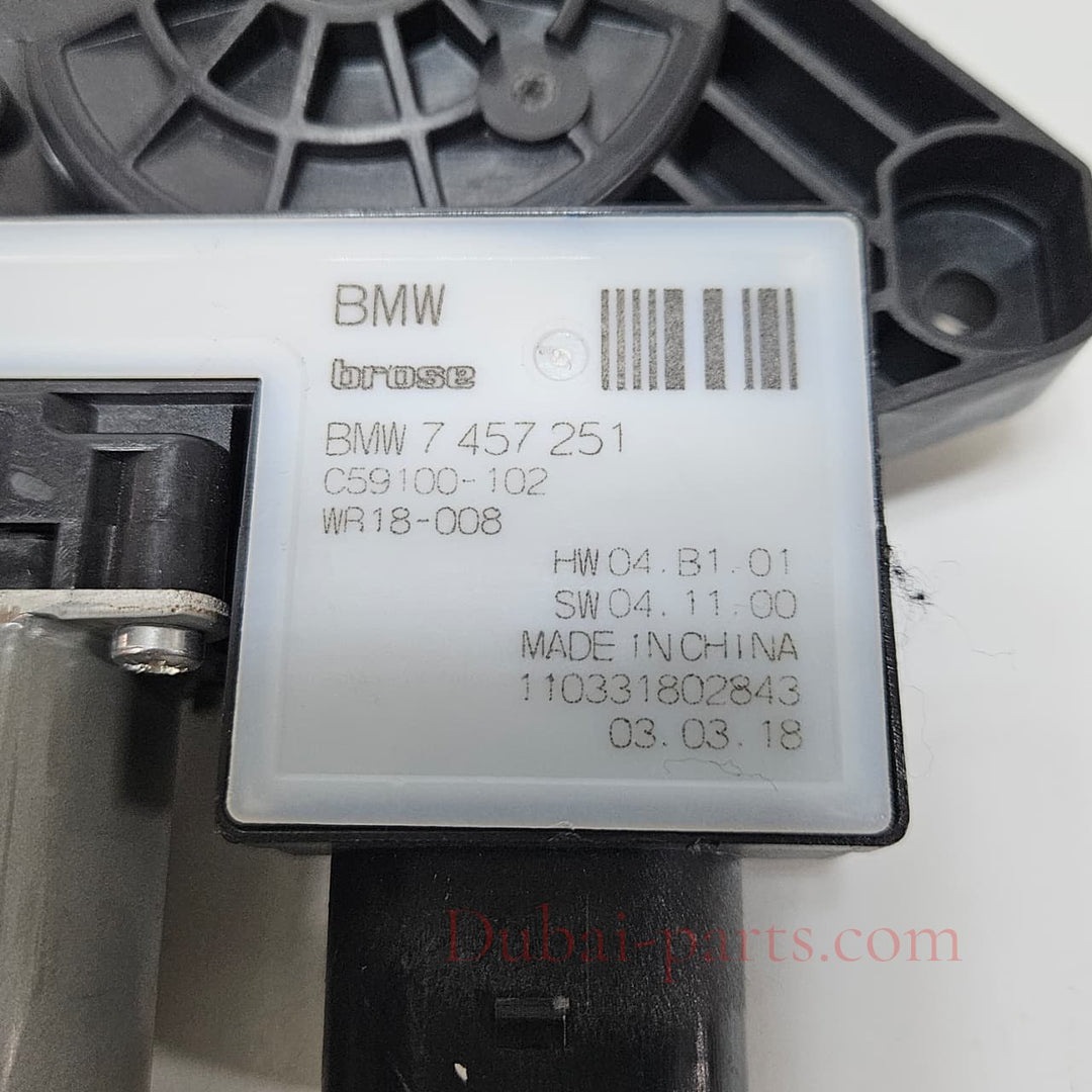 2018 BMW X3 G01, X4 G02, Window Regulator Motor 7457251 REAR LEFT