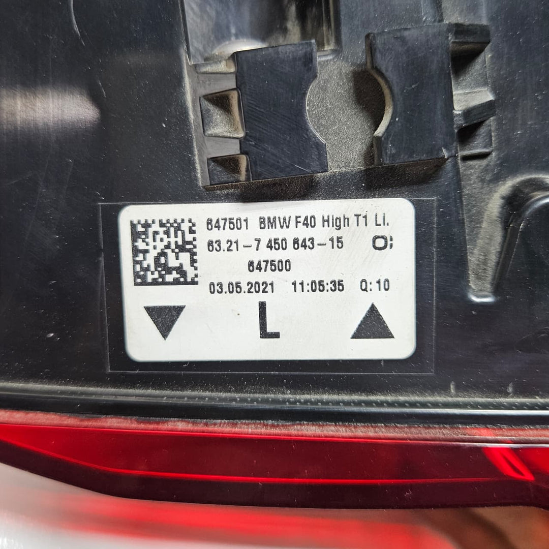 BMW 1 Series F40 116d, 116i, 118d Rear Light Left Side Panel 7450643
