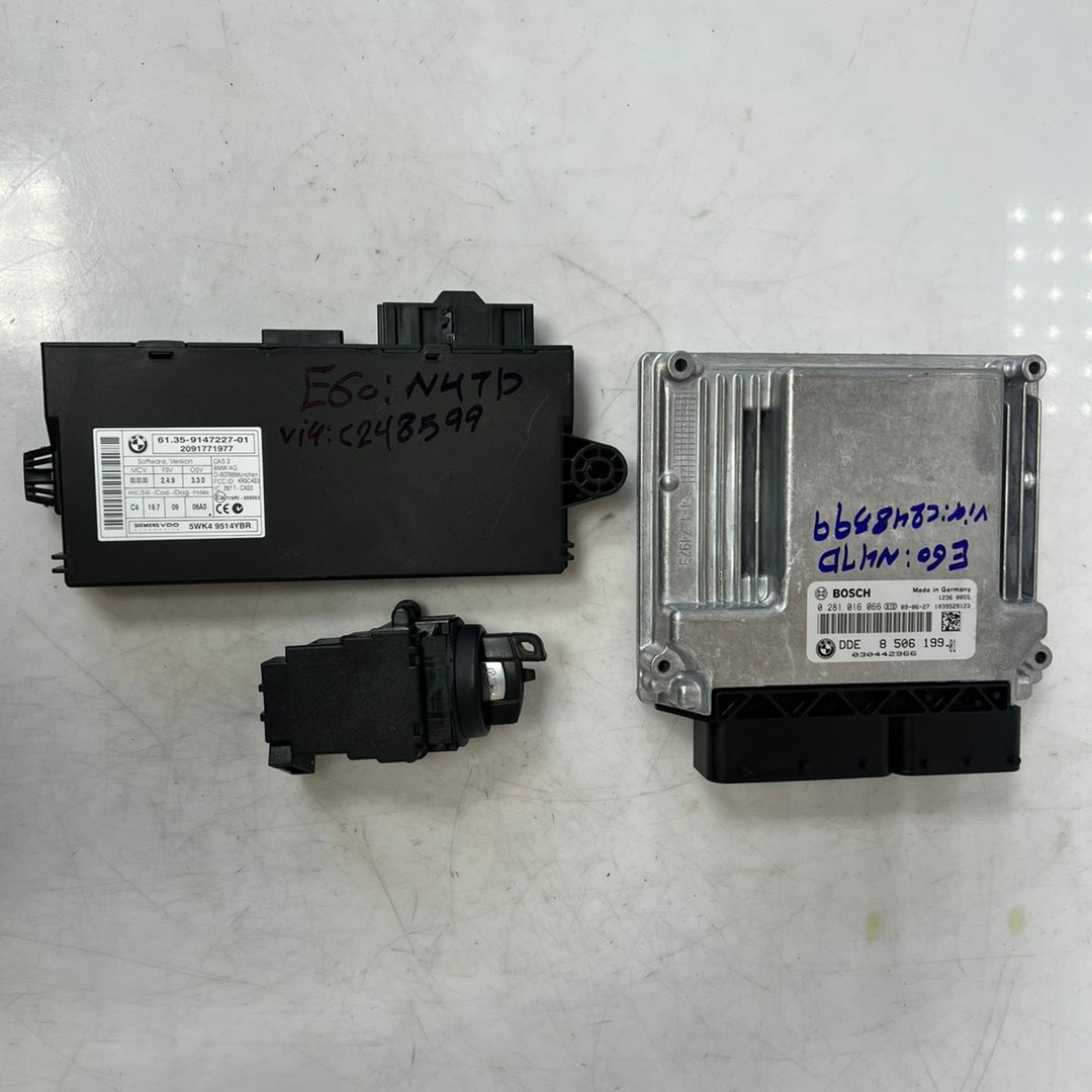 BMW E60 E61 520d N47 ECU DDE CAS3 Engine Control Unit Kit + Key 8506199 OEM LCI Set