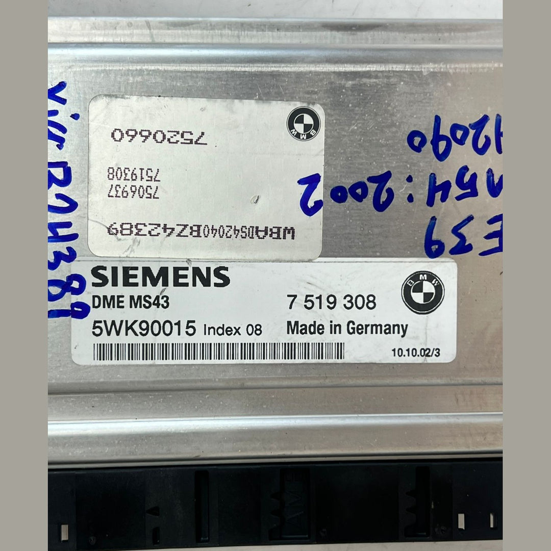 BMW 525i E39 2004 M54 Engine Control ECU DME MS43 (7519308) – OEM