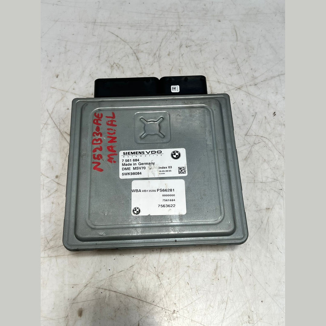 BMW E60 E61 E90 E91 N52 B30A MANUAL 2.5L 3.0L Engine ECU Computer DME MSV70 (7561684) – OEM