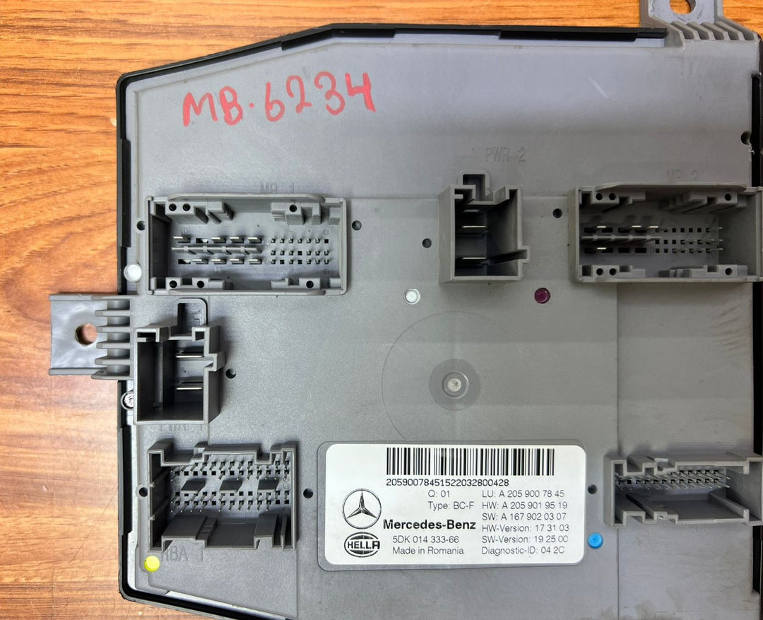 2014-2021 Mercedes-Benz C300 SAM Body Control Module A2059007845 W205 C-Class OEM