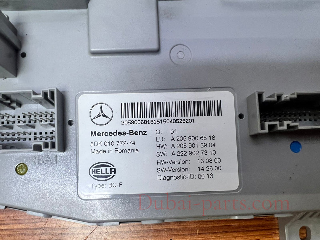 Mercedes-Benz Front SAM Body Control Module A2059006818 C-Class W205 OEM