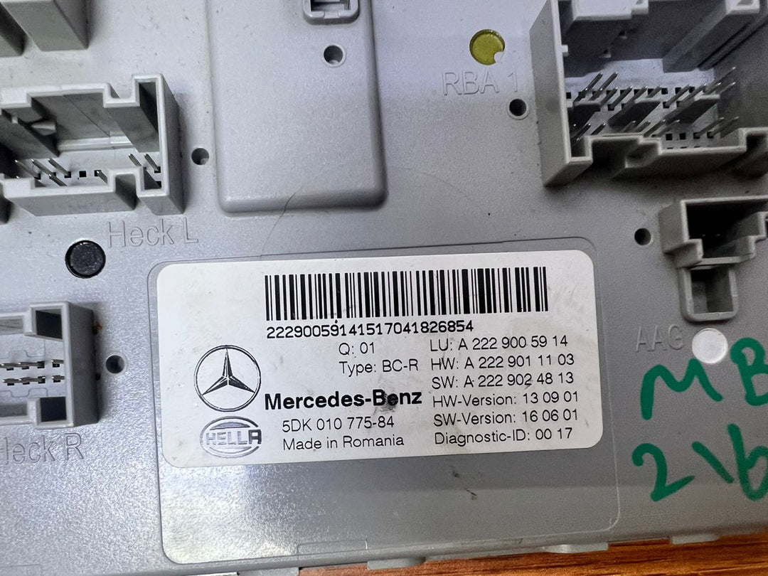 Mercedes-Benz Rear Comfort SAM Body Control Module A2229005914 C-Class W205 OEM