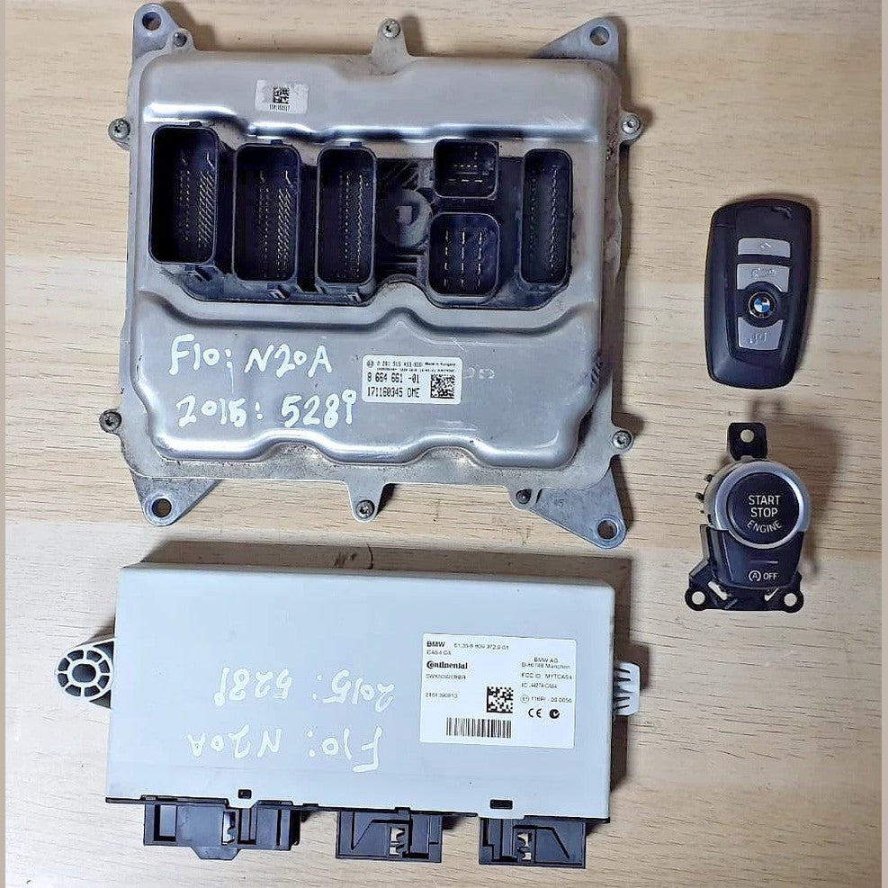 BMW F10 528i N20 CAS4 FEM Basic Control Unit ECU Set With Key (8664661) – OEM