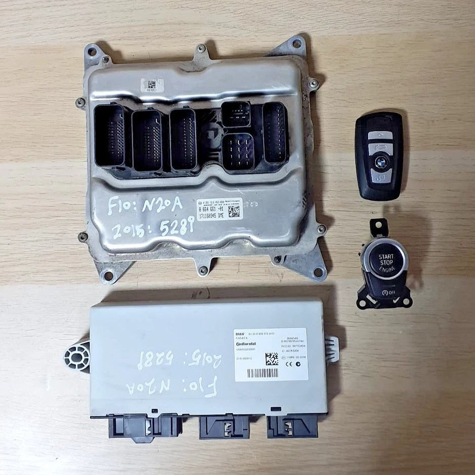 BMW F10 528i N20 CAS4 FEM Basic Control Unit ECU Set With Key (8664661) – OEM