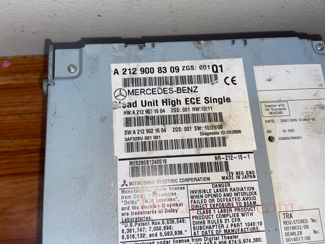 Mercedes-Benz Head Unit CD Player A2129008309 E-Class W212 OEM Radio Audio