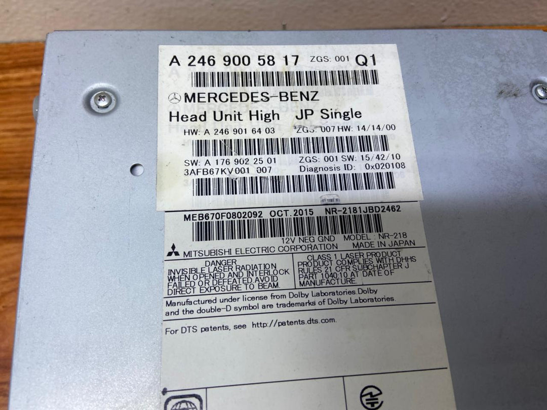 Mercedes-Benz Head Unit CD Player A2469005817 A-Class W246 B-Class OEM Radio Audio