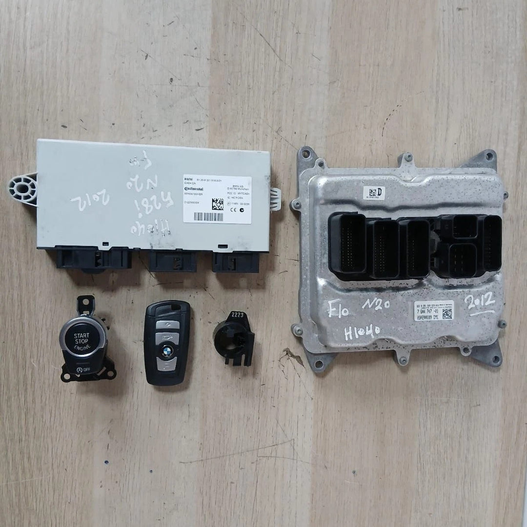 2012–2013 BMW 520i F10 N20 Engine Control Unit ECU Set DME + CAS + Key (7644747) – OEM