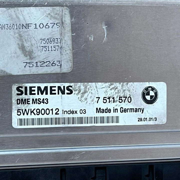2001 BMW 525i E39 Z3 Roadster 2.5i Engine Control Unit ECU DME MS43 (7511570) – OEM