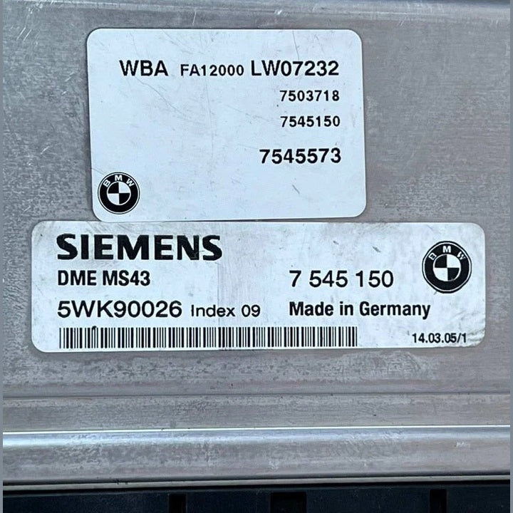 2003–2005 BMW 530i E39 E46 MS43 M54 Engine Control Unit ECU DME (7545150) – OEM