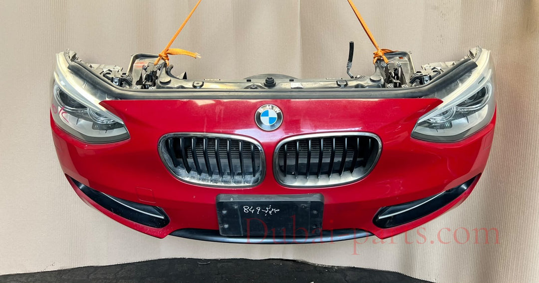 BMW F20 2012 116i RED COMPLETE NOSE CUT WITH FRONT BUMPER HEADLIGHTS GRILLE OEM USED