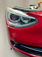 Load image into Gallery viewer, BMW F20 2012 116i RED COMPLETE NOSE CUT WITH FRONT BUMPER HEADLIGHTS GRILLE OEM USED