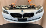 قم بتحميل الصورة إلى عارض الصور، BMW F10 2011 530i WHITE COMPLETE NOSE CUT FRONT BUMPER XENON DYNAMIC HEADLIGHTS GRILLE OEM USED