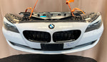 قم بتحميل الصورة إلى عارض الصور، BMW F10 2011 530i WHITE COMPLETE NOSE CUT FRONT BUMPER XENON DYNAMIC HEADLIGHTS GRILLE OEM USED