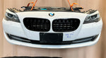 قم بتحميل الصورة إلى عارض الصور، BMW F10 2011 530i WHITE COMPLETE NOSE CUT FRONT BUMPER XENON DYNAMIC HEADLIGHTS GRILLE OEM USED