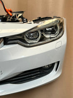 Bild in die Galerieansicht laden, BMW F30 2014 320d N47N WHITE COMPLETE NOSE CUT FRONT BUMPER BASIC LED HEADLIGHTS GRILLE OEM USED