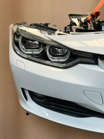 Bild in die Galerieansicht laden, BMW F30 2014 320d N47N WHITE COMPLETE NOSE CUT FRONT BUMPER BASIC LED HEADLIGHTS GRILLE OEM USED
