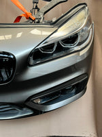 Load image into Gallery viewer, BMW F45 2015 218d B47 4-CYLINDER COMPLETE NOSE CUT FRONT BUMPER HEADLIGHTS GRILLE OEM USED