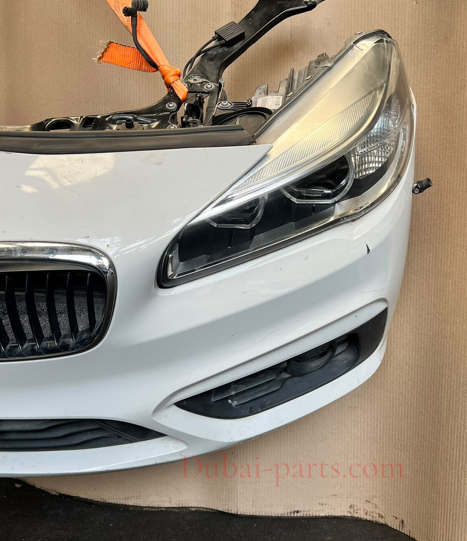 2014 BMW 220d F45 B47 Complete Front Nose Cut Bumper Headlights Grille OEM
