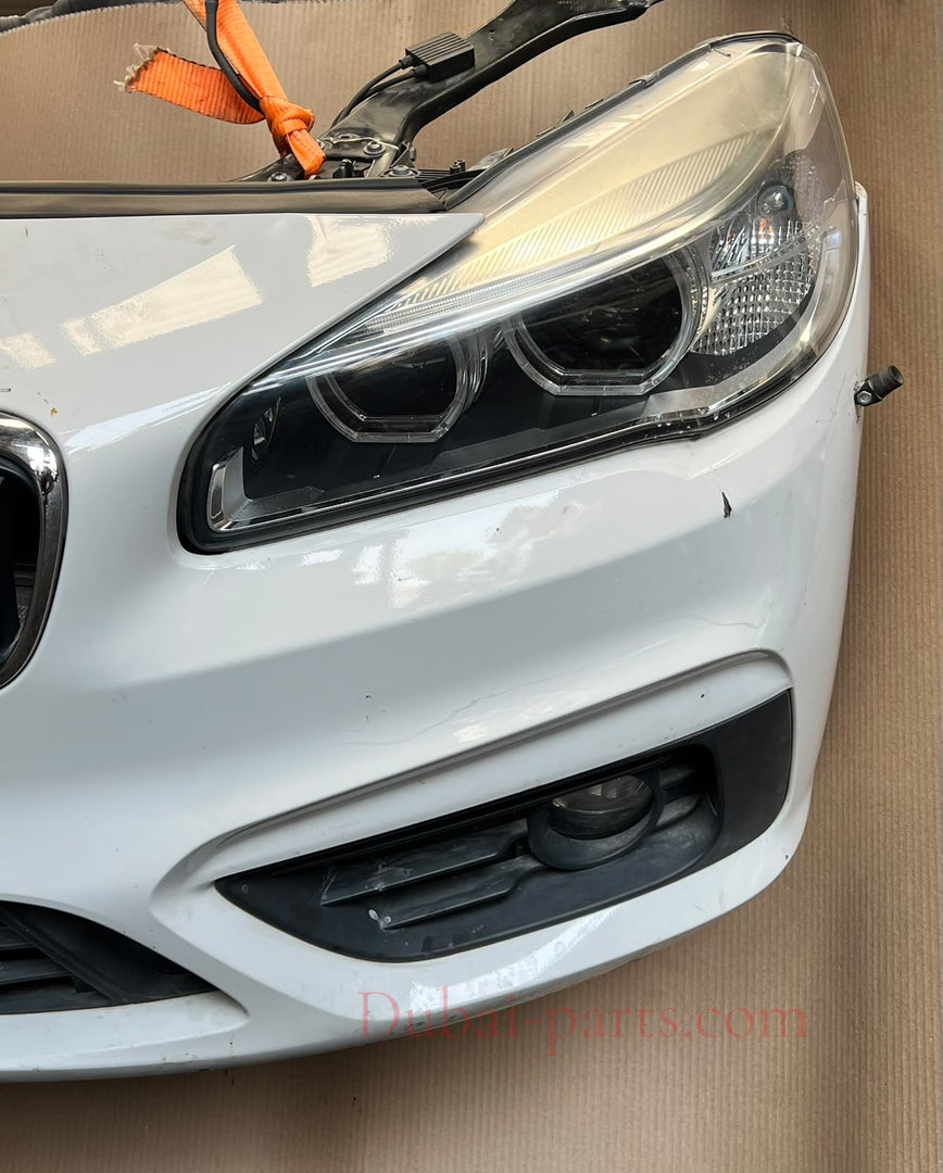 2014 BMW 220d F45 B47 Complete Front Nose Cut Bumper Headlights Grille OEM