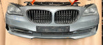 Load image into Gallery viewer, BMW F02 LCI 2014 750DX N57X COMPLETE NOSE CUT HEADLIGHTS FRONT BUMPER GRILLE OEM USED