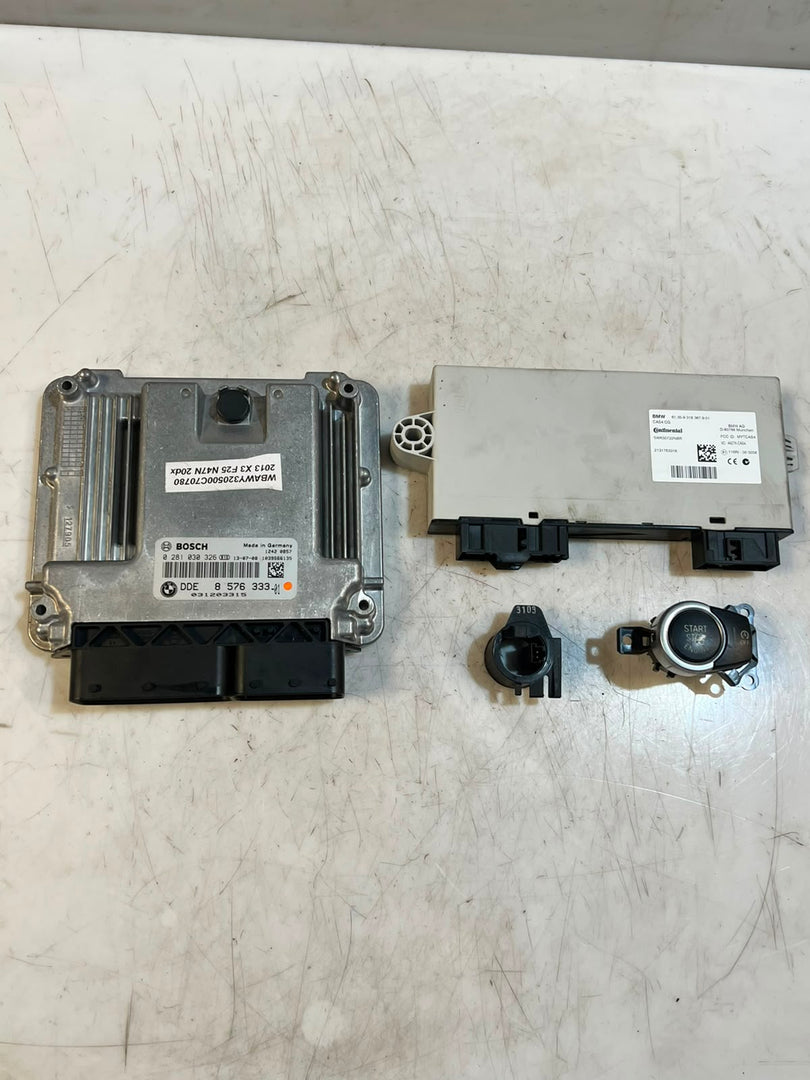 2013 BMW X3 F25 xDrive20d N47N ECU DDE CAS4 Key Set 8576333 OEM