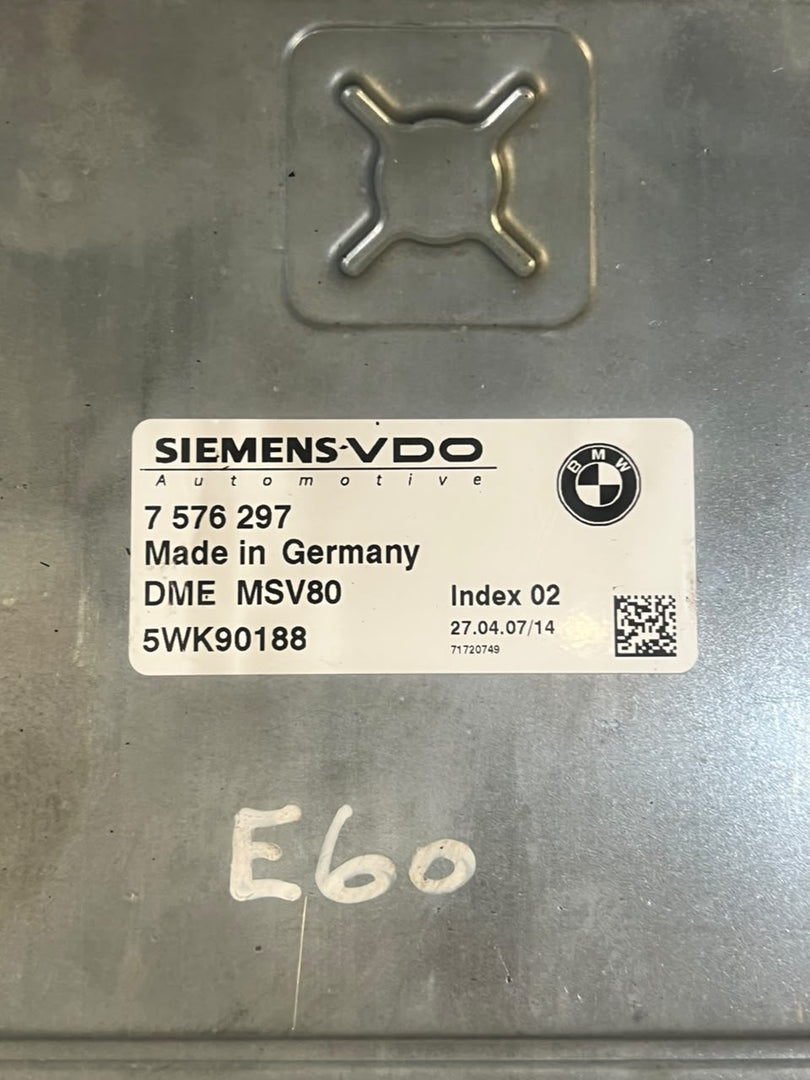 BMW 525i 325i E60 E61 E90 E91 N52 2.5L MSV80 ECU DME CAS Key Set 7576297 OEM