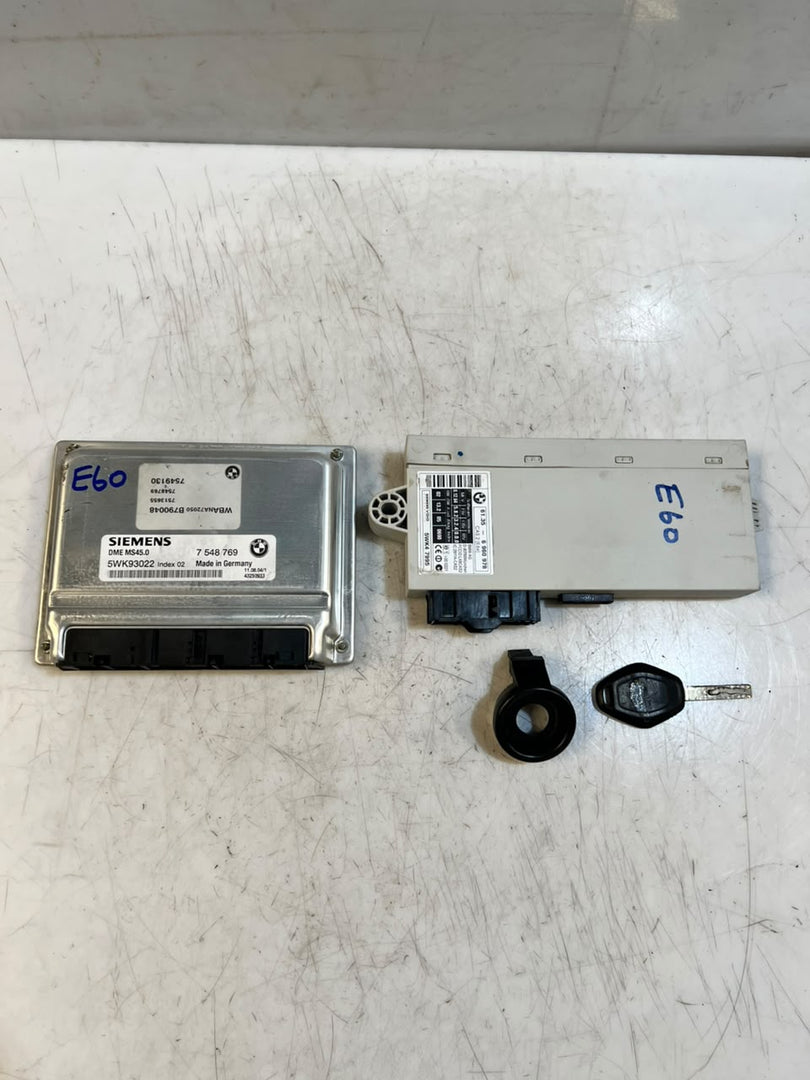 BMW 5 Series E60 520i M54 ECU DME CAS2 Key ELV Set 7548769 MS45.0 OEM