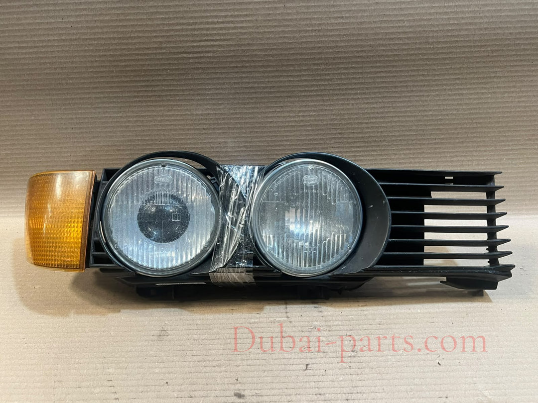 1989 BMW 735i E32 M30 USA Twin Headlight Headlamp Turn Signal Grille Assembly OEM
