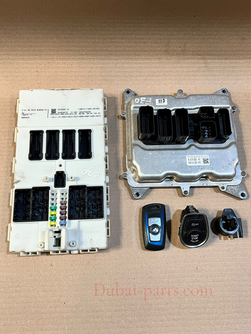 2013 BMW 328i F30 N20 ECU DME FEM Key Complete Set 8610635 0261S09264 OEM
