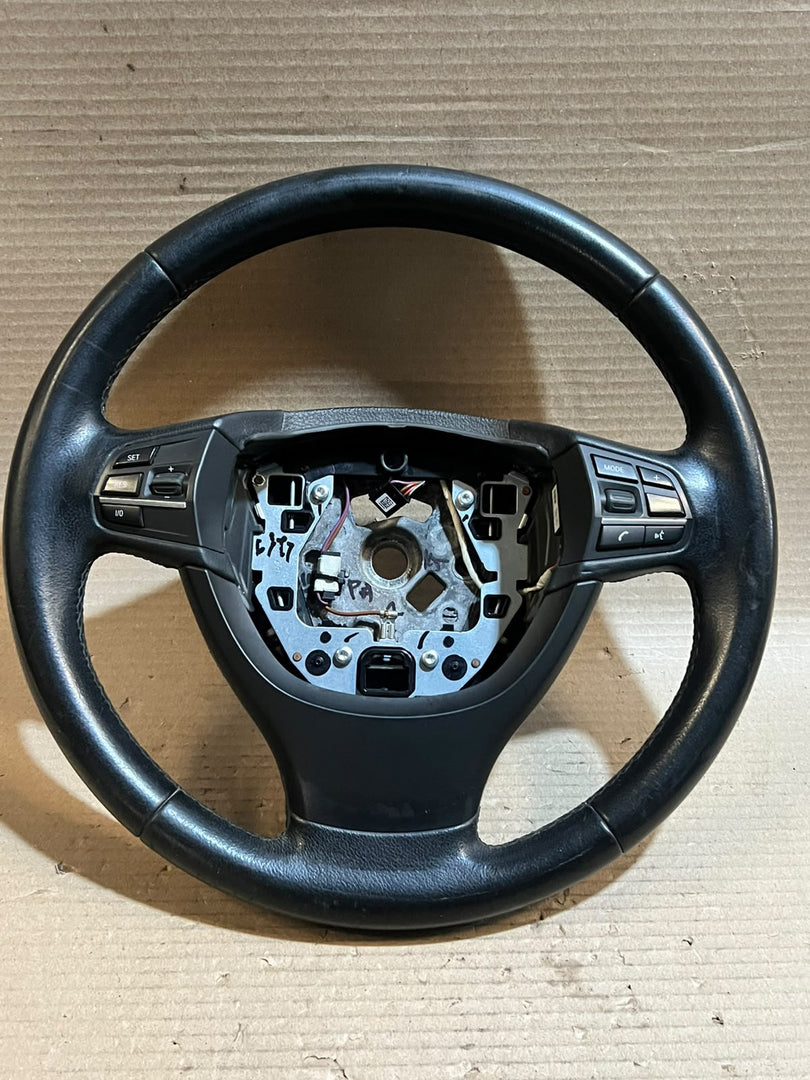 BMW 5 7 Series F10 F11 F07 F01 F02 Leather Multifunction Steering Wheel 6102364 OEM
