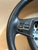 قم بتحميل الصورة إلى عارض الصور، BMW 5 7 Series F10 F11 F07 F01 F02 Leather Multifunction Steering Wheel 6102364 OEM