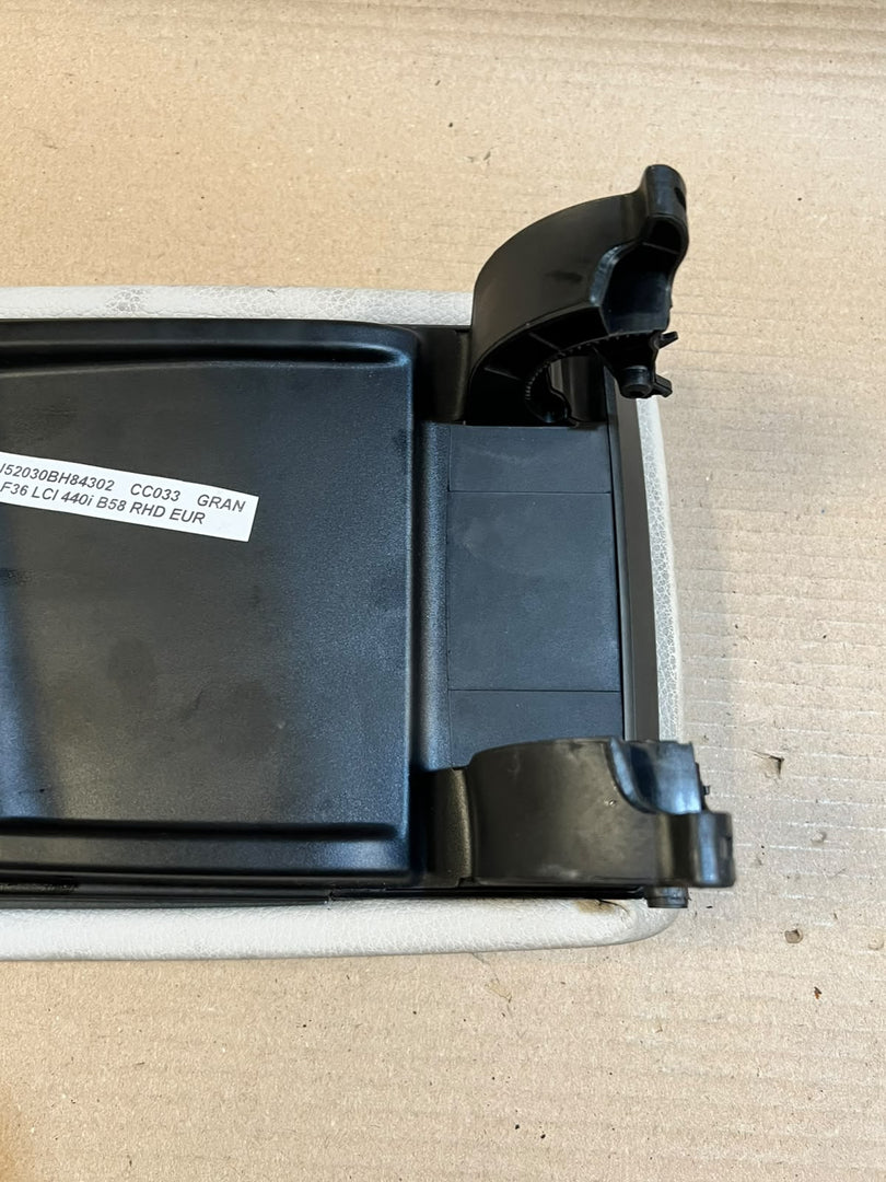 BMW Center Console Armrest Lid White Leather Storage Cover OEM